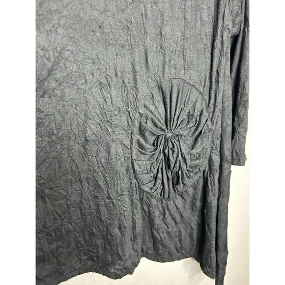 Vintage Dress To Kill Black Crinkle Tunic Lagenlook Whimsigoth Size 1 - Picture 6 of 9